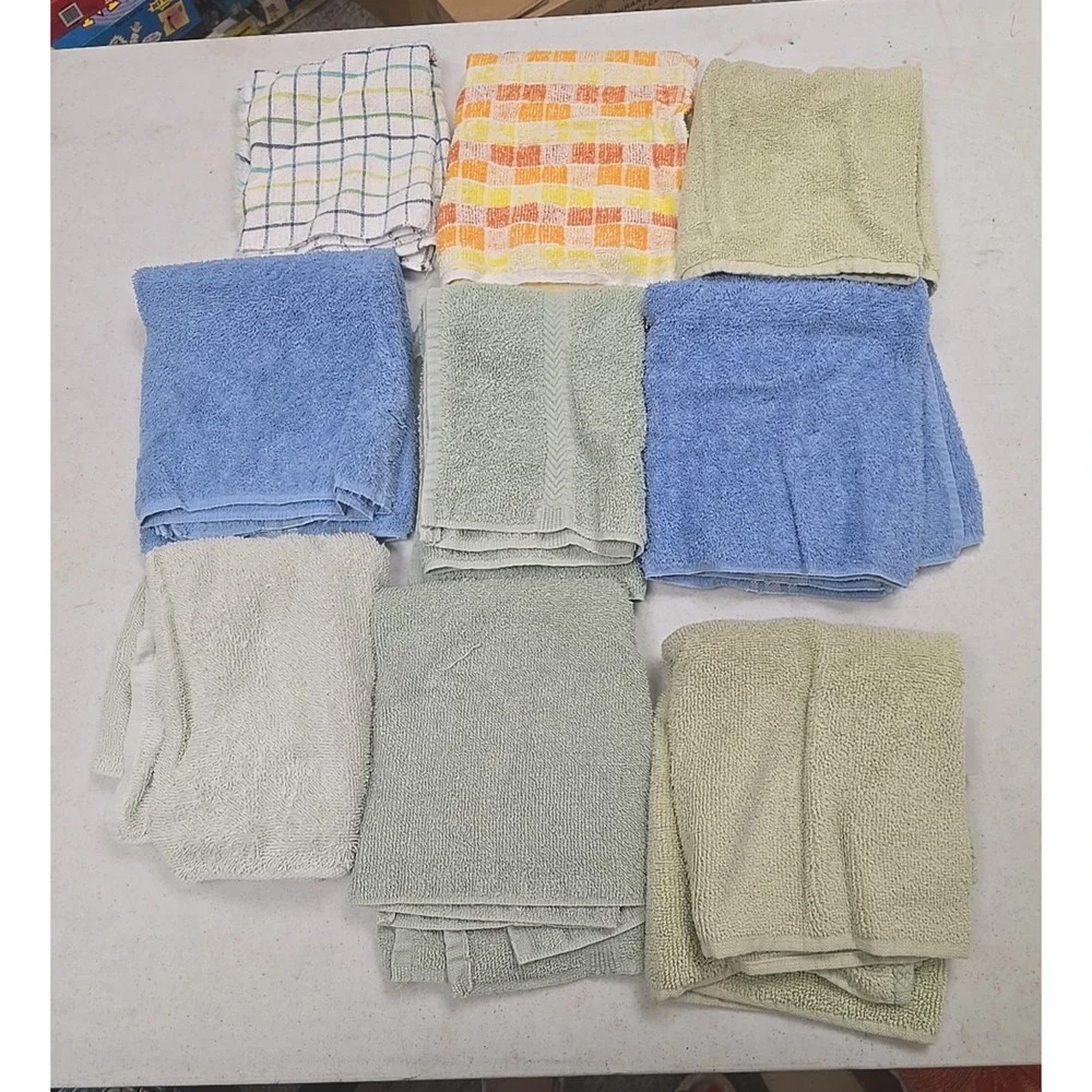 Lot of 9 VTG Westpoint Stevens Home Trends Thin Absorbent Kitchen Hand Towels